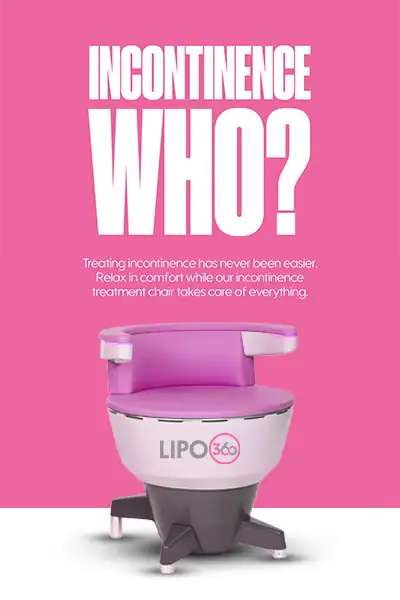 LIPO360 EMS Chair Can Help with Urinary Incontinence 2 Image of a urinary incontinence treatment seat Harrogate