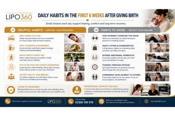 What to Do (and Avoid) in the First 6 Weeks After Giving Birth To Avoid Diastasis Recti 3 First 6 Weeks After Giving Birth To Avoid Diastasis Recti Harrogate : Daily Habits in the First 6 Weeks After Giving Birth