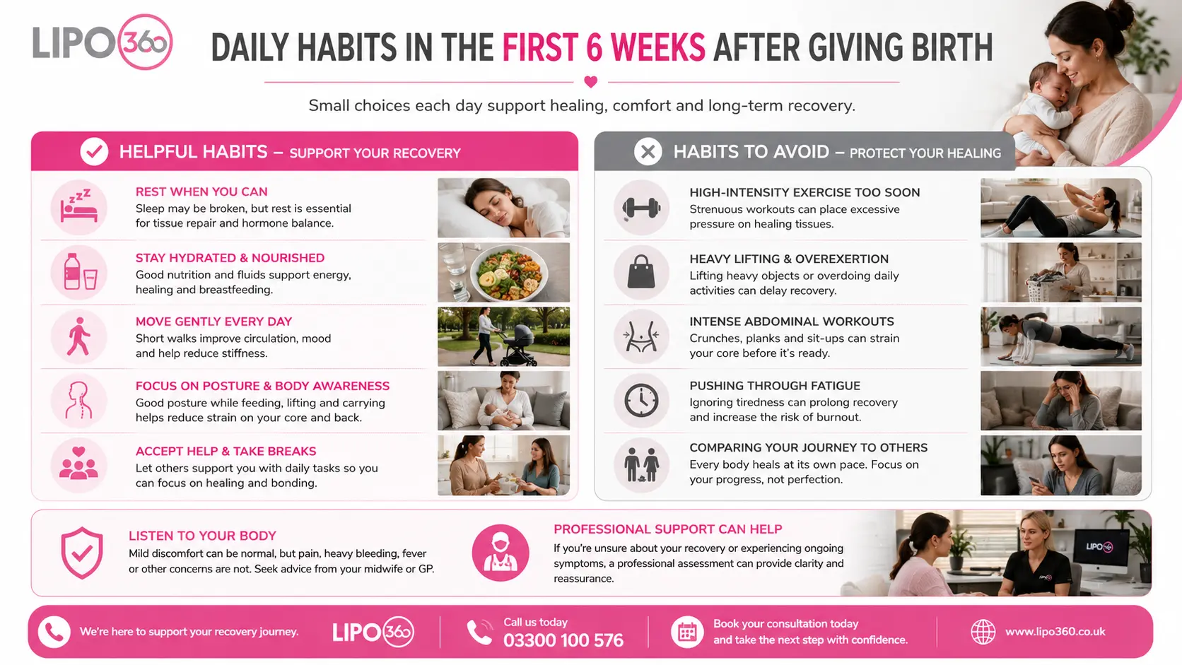 What to Do (and Avoid) in the First 6 Weeks After Giving Birth To Avoid Diastasis Recti 3 First 6 Weeks After Giving Birth To Avoid Diastasis Recti Harrogate : Daily Habits in the First 6 Weeks After Giving Birth
